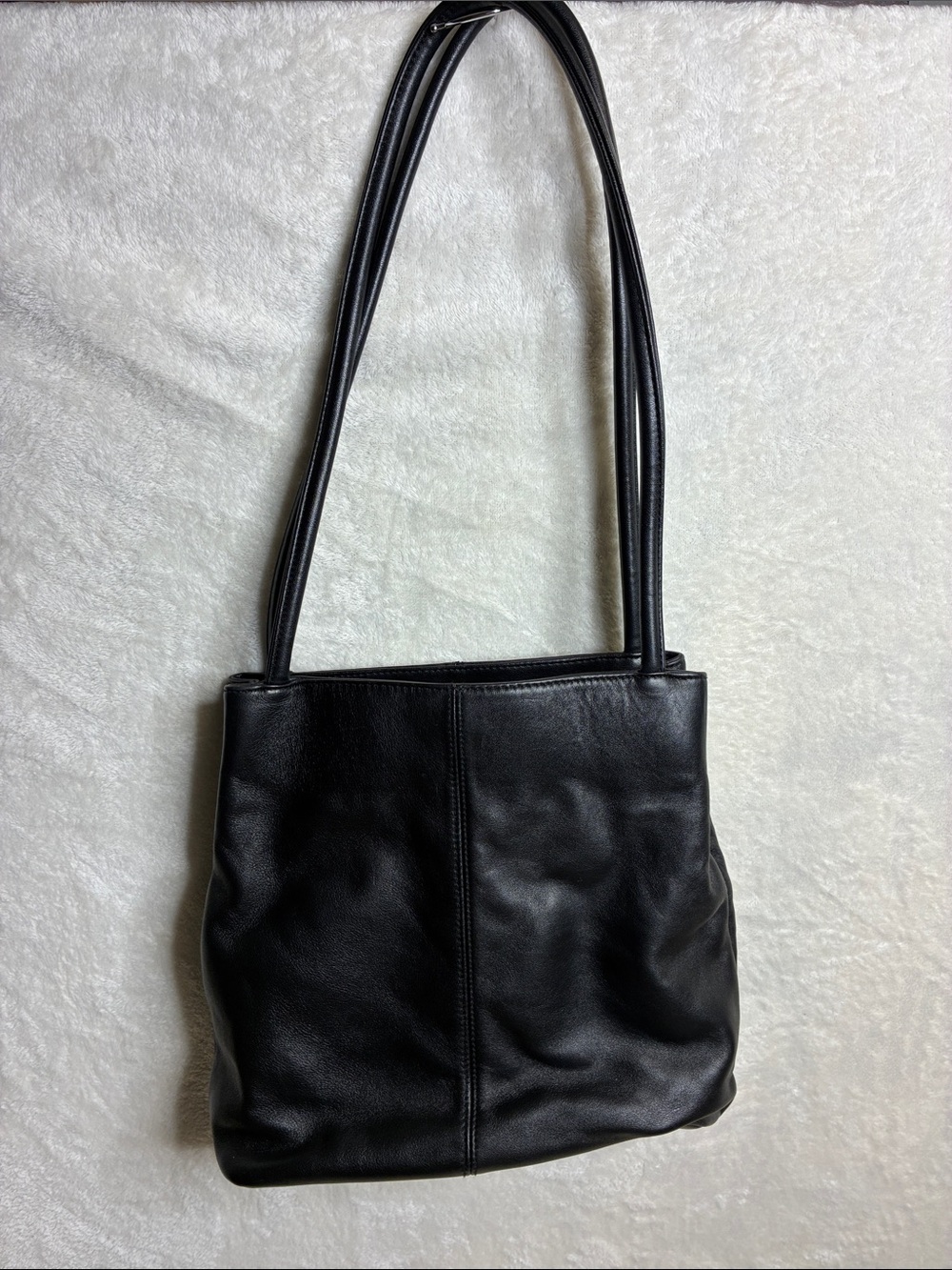 Giani Bernini Black Leather Double-Handle Shoulder Bag